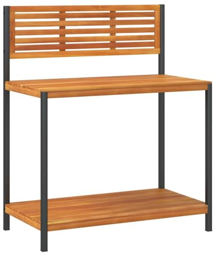 vidaXL Garten-Arbeitstisch 90x50x110 cm Massivholz Akazie und Stahl