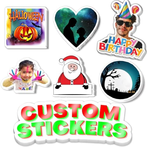 Personalised Car Stickers,Custom Stickers - Add Your Photo Text Logo,Make Your Own Stickers,Suitable for Cars, Mobile Phones, Cups, Mailboxes and Other Decorations Custom Stickers