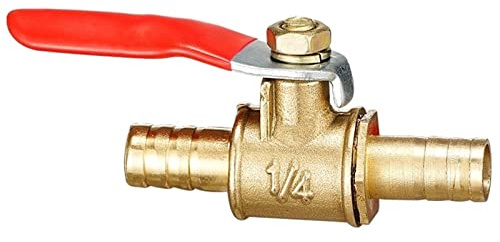 6mm-19mm 6-8 Pneumatic Connector Handle Hose Barb Inline Brass Water Oil Air Gas Fuel Line Shutoff Ball Valve Pipe Fittings 1Pcs(8mm to 10mm)