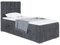 MEBLINI Boxspringbett mit Bettkasten - Gepolstert Einzelbett mit Matratze und Topper - Polsterbett mit Stauraum - Bett mit Kopfteil - Stauraumbett - Lukas - 100x200 Links - H4/Dunkelgrau Samt