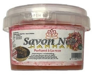 Savon Noir Parfumé à la Rose 250g - Soin Exfoliant Marocain