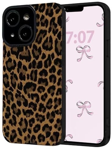 Fzrdohu Compatible with iPhone 13 Case,Soft Silicone Cute Leopard Print Phone Case,Bumper & Shockproof Women Girls Phone Protective Case for iPhone 13 (6.1 Inch)
