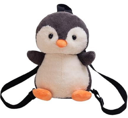 Generisch Pinguin-Rucksack, Kuscheltier-Spielzeug für Kinder, niedlicher weicher Plüschtier-Cartoon-Rucksack, Pinguin-Themendekoration, umarmbares Wurfkissen für Ausflüge