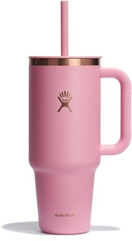 Hydro Flask 40 Oz Travel Tumbler with Handle, Lid and Straw - Insulated Stainless Steel in 40 Oz Primrose Gold