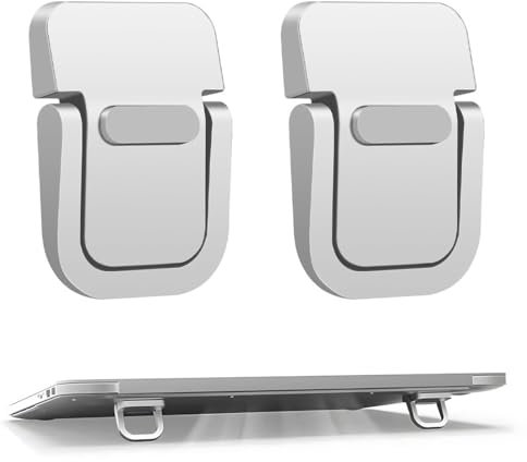 JEYORZY 2 Pcs Soporte portátil Invisible, Mini Almohadilla de enfriamiento de Aluminio, Soporte Teclado Ordenador, Soporte para Teclado de computadora, Soporte de Escritorio ergonómico y liviano