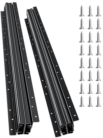 VEVOR Undermount Drawer Slides, 32 inch, Full Extension Ball Bearing Under Stair Cabinet Rails, 260 LB Load Capacity Heavy Duty Bottom Stair Cabinet Glides Track Runners,for DIY Replacement, Black