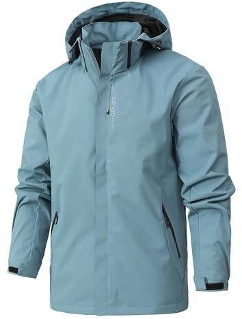Genérico Chaqueta Hombre Invierno Chaqueta Trabajo Hombre Larga Trekking Softshell Snowboard Chaquetas Deporte Nieve Impermeable Negra Ropa Marca Outlet 2#Azul Claro XL