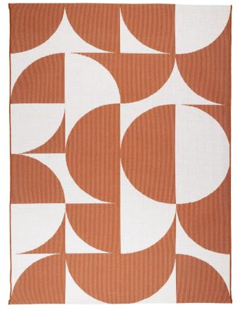 In- & Outdoor Teppich - Summer Shapes Terracotta - 80x150cm | Wetterfest - Polypropylene - Garden / Terrace - Terrasse teppich - Outdoor rug