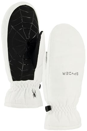 Spyder Womens Insulated Quilted Snow Mitten, White, M