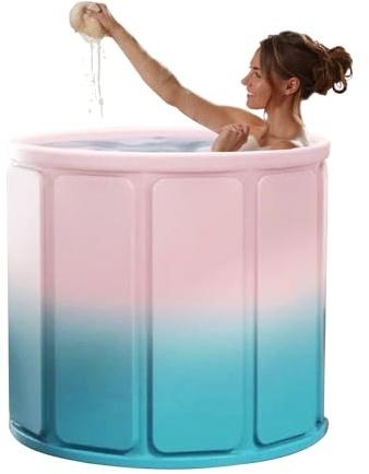 Baignoire pliable – 70 x 70 x 65 cm – Baignoire portable, solution de baignoire portable, étanche pour tout le corps | voyage, camping, personnes âgées, baignoire, relaxation, spa, durable, facile à