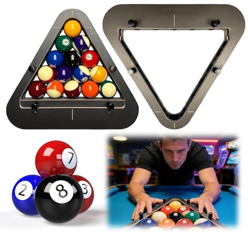 AVZYARDY Precision-Engineered Professional Billiard Rack System That Eliminates Gaps, Heavy Duty Plastic Billiard 8-Ball/9-Ball Pro Triangle/Diamond Pool Ball Racks, Pool Table Accessories