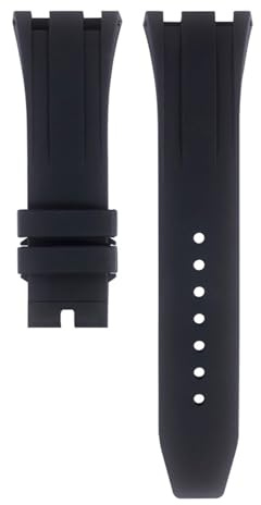 AZSHIW 24-mm-Silikonarmband, kompatibel mit Audemars Piguet-Uhrenarmband, AP ROYAL OAK Damen-Gummiarmband, Schwarz Weiß, Dornschließe