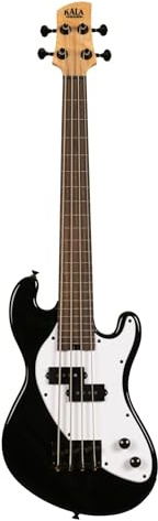 Kala U-Bass Solid Body 4-String, Jet Black, Fretless, with Bag