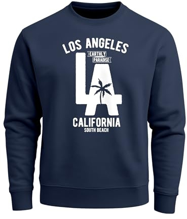 Neverless Sweatshirt Herren Los Angeles California LA Palme Rundhals-Pullover