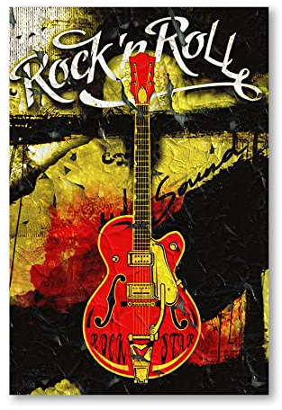 Postereck - 2053 - Rock and Roll Plakat, Rock Star Gitarre Musik - Spruch Schrift Wandposter Fotoposter Bilder Wandbild Wandbilder - Poster - 3:2-61,0 cm x 40,5 cm