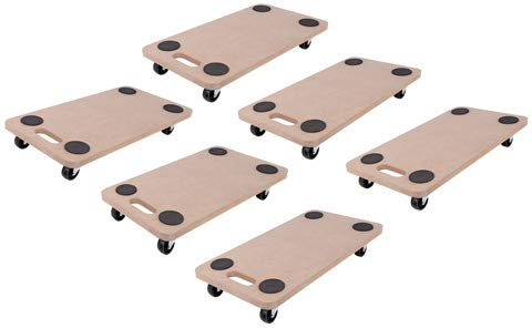 6 STK. Rollbrett Möbelhund Transportroller bis 200kg Transportrolle Roller Möbelroller Kistenroller Rollwagen Handwagen Transportwagen Brett mit Rollen Kleiner Transporthilfe für Umzug
