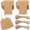 G2PLUS 200 Stück Kraftpapier Anhänger,Geschenkanhänger,Etiketten aus Kraftpapier 7x4CM Anhänger Papier Kraftpapier Etiketten Tags Braun für Valentinstag Hochzeit Geschenke