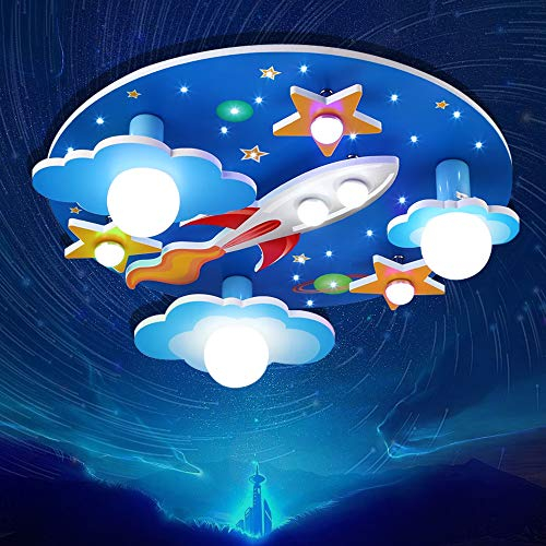 E27 Deckenlampe Kinderzimmerlampe Deckenleuchte Universum Sterne Jungen Und Mädchen Dimmlüster E14 Deckenspot LED Baby Lampe Licht Schlafzimmer Umgebung Für Cartoon Deckenbeleuchtung Lampeschirm