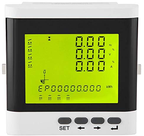 Liccx Multimetro Digitale, Voltmetro Amperometro LED Multifunzione Professionale con Display LCD, Misuratore di Energia di Potenza Corrente di Tensione Programmabile Trifase