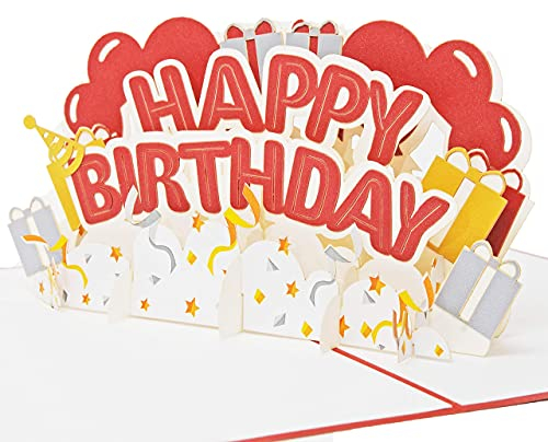 Favour Pop Up® - Glückwunschkarte zum Geburtstag in 3D, ein farbenfrohes „Happy Birthday“, das garantiert Freude bereitet, Format 13x18cm TB128