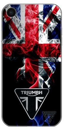 Cover in silicone morbida trasparente per Apple iPhone stampata, Omaggio Triumph, Logo Bandiera Inglese Colore (iPhone 7/8/SE)