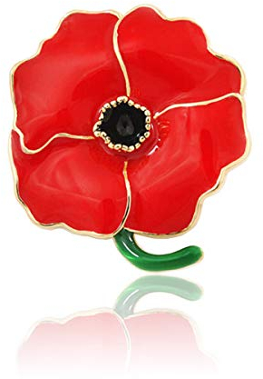 MYSOMY Mohnblumen-Brosche, Emaille, Blume, Solider Gedenktag, Schmuck, Gedenkgeschenk, Metall