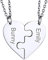 GoldChic Jewelry Heart Puzzle Necklace Personalised, Stainless Steel 2pc Jigsaw Pendant For Couples BFF