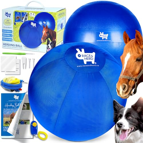 Race&Herd Hüteball 25 | Herding Ball für Hunde | Robuste Hundespielzeug Set | Australian Shepherd & Viehhetzhunde | Pferdespielzeug Für Pferde - IACP Training Anleitung Gratis