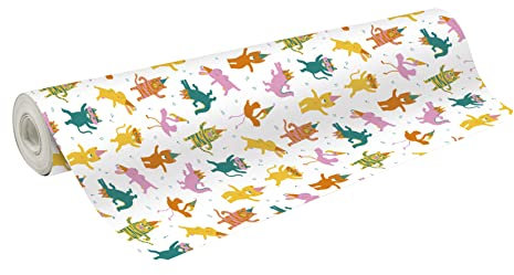 Clairefontaine 202091C - Rolle Geschenkpapier Excellia 80g, 50x0,70m, ideal für Geschenke, Good vibes, 1 Rolle