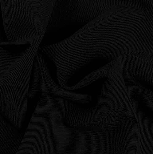 Byour3 - Tissu Au Mètre Mélangé Coton Épais Étoffe Couture Creative Tissu D'Ameublement Couverture Multi-Usage Durable Housses De Canapé Coussins Rideaux Nappe Chaises (Larg. Rouleau 280 cm, Noir)