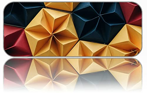 YENDOSTEEN Gaming Mauspad XXL-Mousepad groß - Schreibtischunterlage,Formen Origami-Papier Genähte Kanten XXL Mauspad Gaming Mousepad
