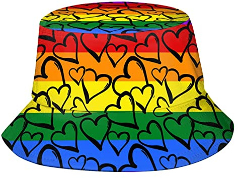 Regenbogen LGBT Gay Pride Bucket Hats Fashion Sun Cap Packable Outdoor Fischerhut für Damen Herren, Rainbow Pride Lgbt-2, Einheitsgröße