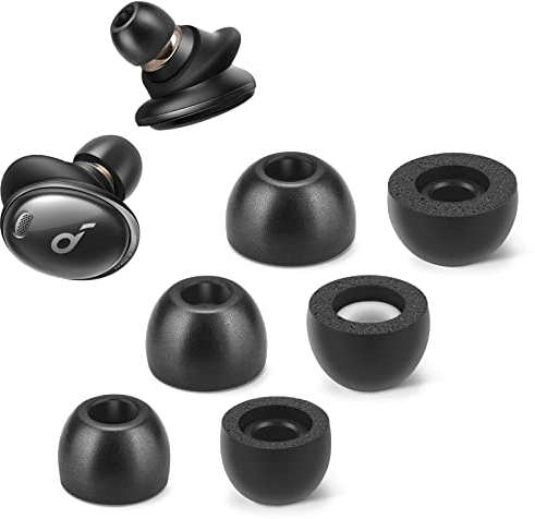 Soundcore Liberty 3 Pro Memory-Schaum-Ohrhörer, Anti-Roll-Ersatz-Ohrhörer für Anker True Wireless Headsets, passt in die Ladecase, perfektes Rauschunterdrücken, 3 Paare