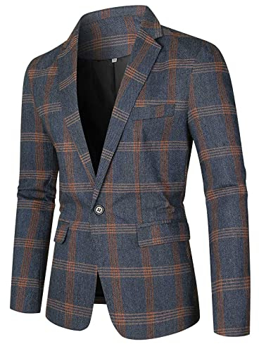 Giacca da uomo blazer, sportiva, casual, casual, per il tempo libero, per il lavoro, giacca moderna, di lusso, alla moda, slim fit, idea regalo da uomo, Blu marino, L