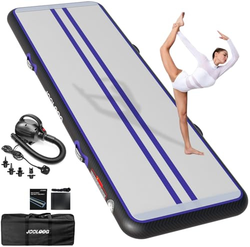 Air Tumbling Matte Track 10/20cm hoch Turnmatte Aufblasbare 2 m 3 m 4 m 5 m 6 m Gymnastikmatte mit Elektrischer Luftpumpe Trainingsmatte für Zuhause, Turnhalle, Garten, Yoga, Cheerleading, Fitness