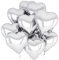 20 Palloncini a Forma di Cuore Argento ad Elio o Aria Palloncini Foil Foil Air Balloons per Decorazione Romantica, San Valentino, Palloncini Compleanno per Decorazione festa di compleanno