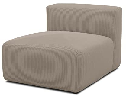 DOMO. collection Sessel Malia, Cord Modul-Sofa, Polsterhocker mit Rückenlehne, Modul-Couch, Einzel-Element, kombinierbar, Polstersessel 85 x 108 x 69 cm (BxTxH), braun