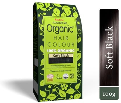 Radico COLOUR ME ORGANIC Soft Black 100% Natural BIO Organic 9-Kräuter Haarfärbemittel ZonderAmmoniak. Ammoniak. PPD. PTD. Peroxid. Wasserstoffperoxid etc. u.a. Henna 100g