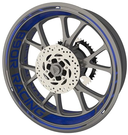 KTM 890 Racing Premium Qualität Felgenrandaufkleber Felgenband Felgenband Sticker Sticker Set für Motorrad KTM 890 Racing (2 Felgen) (blau)