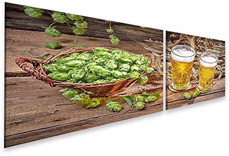 islandburner Tableau sur toile Bière tirée avec houblon dans un panier Images murales Poster