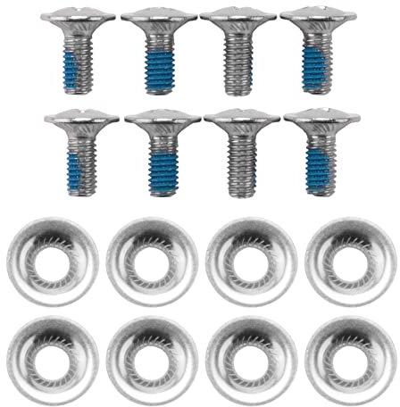 Speesy Snowboard Binding Screw Set Include 8 Pieces Snowboard Mounting Screws and 8 Pieces Snowboarding Screw Washers