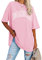 Ebifin Maglietta da donna oversize, vintage, a maniche corte, girocollo, casual, casual, estiva., Colore: rosa., M