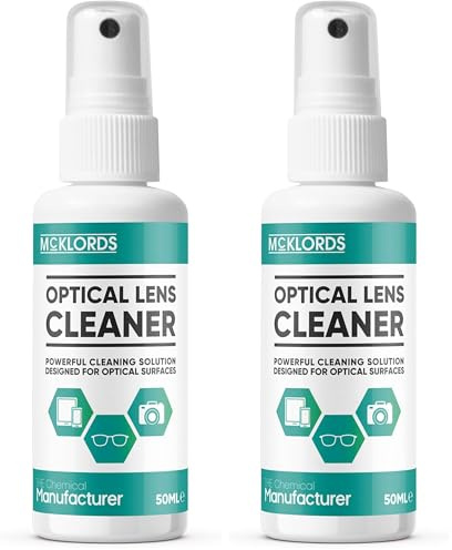 McKLords Optical Camera Lens and Screen Cleaner Spray 50ml - Suitable for DSLR, Glasses, Microscopes, Binoculars, VR Headsets, Smartphones, Tablets and Laptops etc (Pack of 2)