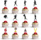 NQEUEPN 24pcs Rugby Cupcake Toppers, 24 Pieces, Multicolored, Paper, 3.15 x 1.97 Inch, Sports Party Decorations for Super Bowl, Baby Showers, Kids' Birthday Parties, Multiple Occasions
