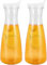 zilitol 2Pcs 1L Plastic Water Carafes with White Flip Tab Lids- Food Grade & Recyclable Shatterproof Pitchers - Juice Jar