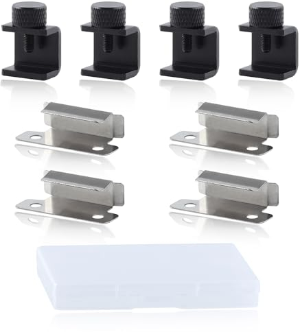 GOLD DEER 8PCS 3D Printer Bed Clips Clamps Ender 3 Glass Plate Clamps 3D Printer Build Plate Clips 3D Printer Heated Bed Glass 3D Printer Fix Clamp Adjustable Fixed Clips Glass Bed Stable Clamps