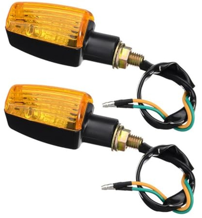 HoneybeeLY Motorrad-Blinker, 4 Stück, 12 V, Blinker, mit Bernstein-Linse – Universallicht