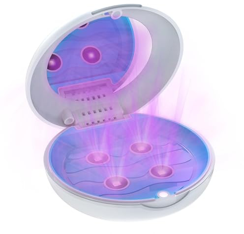 HAZARA Dental Pod Mit Uv-Desinfektionslicht, Zahnprothesen Box Desinfiziert, Reinigt Und Entfernt GerüChe, Spangendose Tragbar, Perfekt GeschüTzt