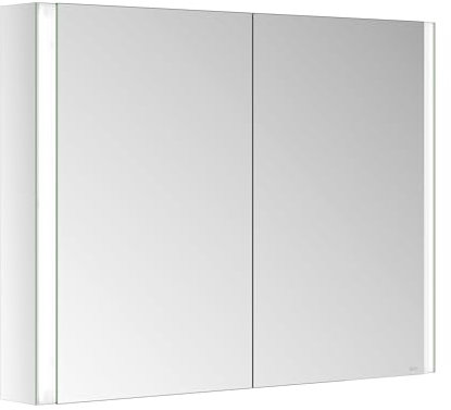 Keuco Royal Linde LED Spiegelschrank mit 2 Türen, 100 cm, Made in Germany, Vorbau, symmetrisch, Aluminium-Korpus, Seiten verspiegelt, Beleuchtung dimmbar