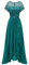 Berylove Evening Dress Long Elegant for Wedding Dress with Slit Cocktail Dress Women's Elegant with Sleeves Elastic Waist, Glitter Peacock Green, XL